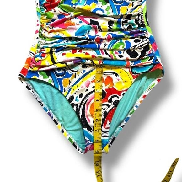 Anne Cole Twist Front Shirred One Piece Swimsuit Size 10 - Picture 10 of 17